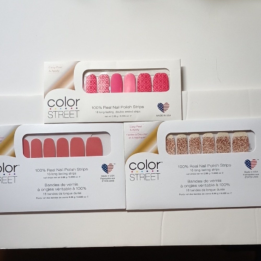Color Street Pink and Red Nail Strips Collection